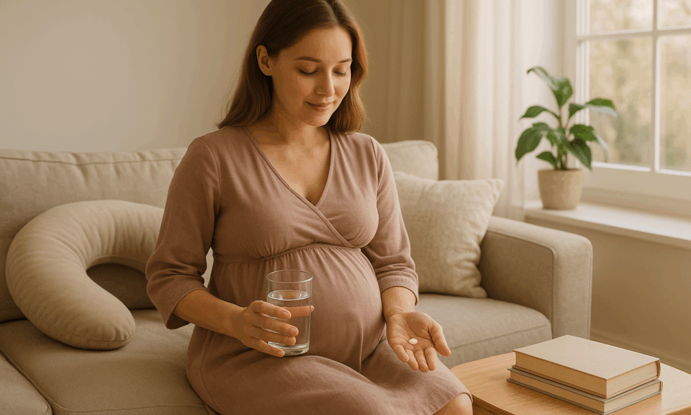 Une femme enceinte qui prend du paracétamol