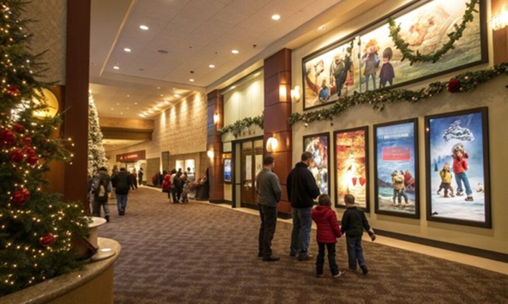 Hall de cinéma accueillant les familles pour les sorties de novembre