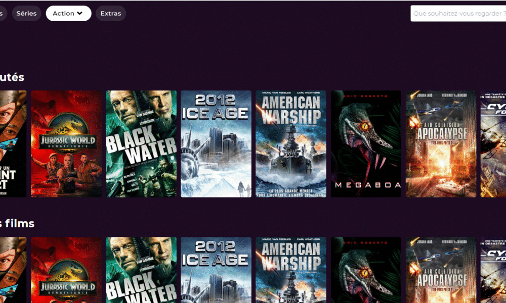 Rubrique Action de PlayVOD