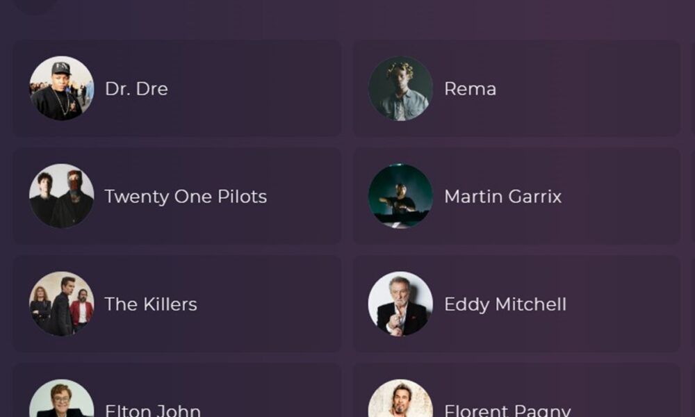 Les artistes du site Playup