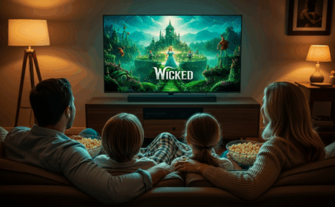 Famille qui regarde Wicked
