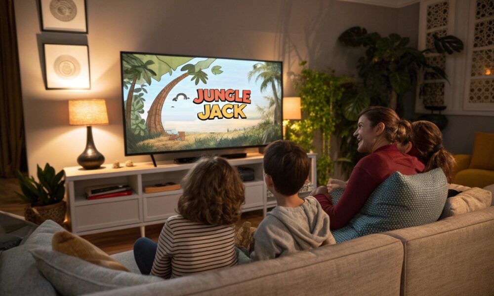 Famille regardant Jungle Jack