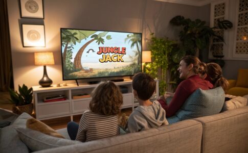 Famille regardant Jungle Jack