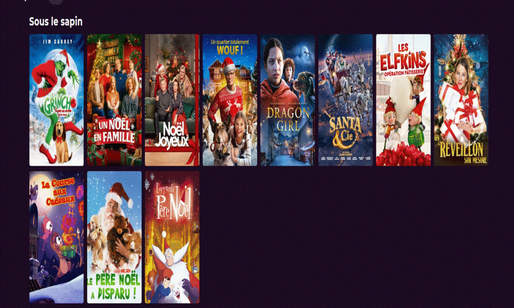 Des films de Noël sur PlayVOD