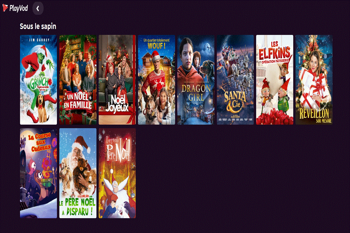 Des films de Noël sur PlayVOD 