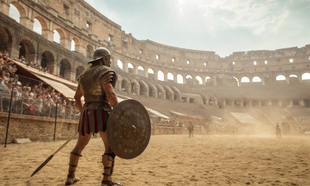 Gladiateur dans l'arène du Colisée romain