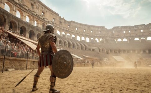 Gladiateur dans l'arène du Colisée romain