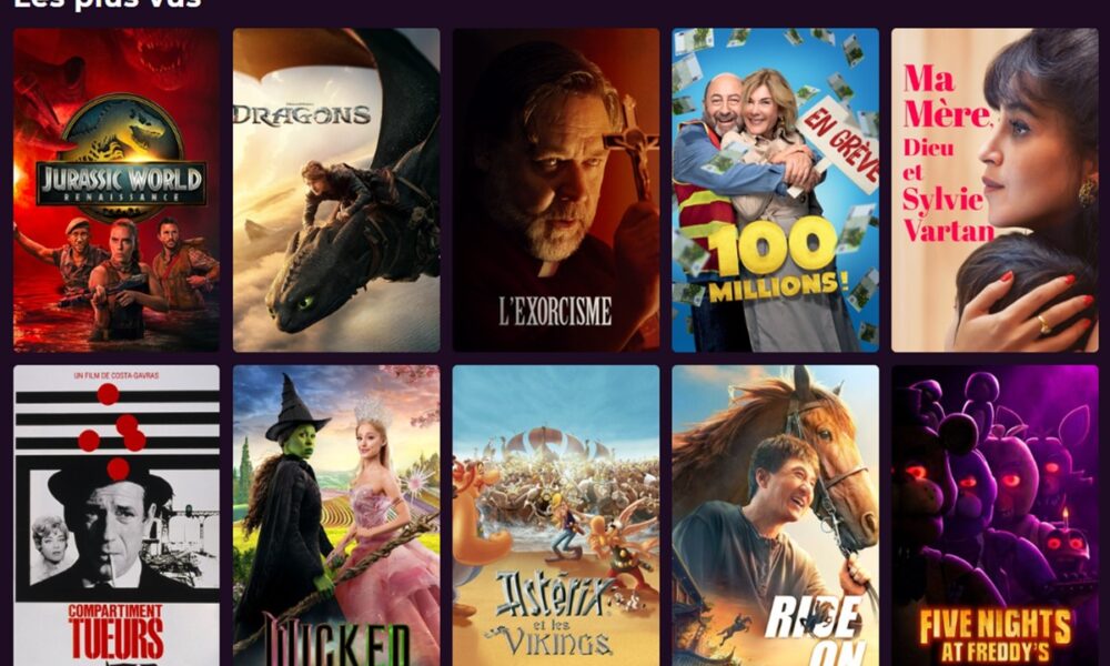 La section Les plus vus sur PlayVOD