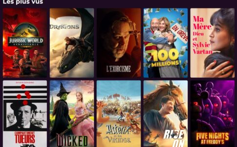 La section Les plus vus sur PlayVOD