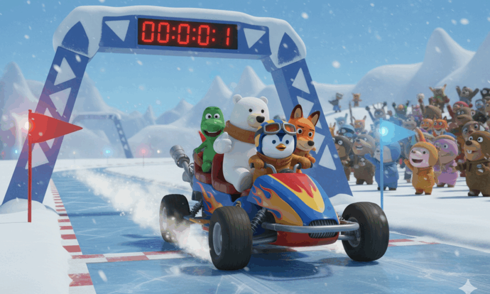 Pororo dans Pororo la course des champions