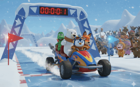 Pororo dans Pororo la course des champions