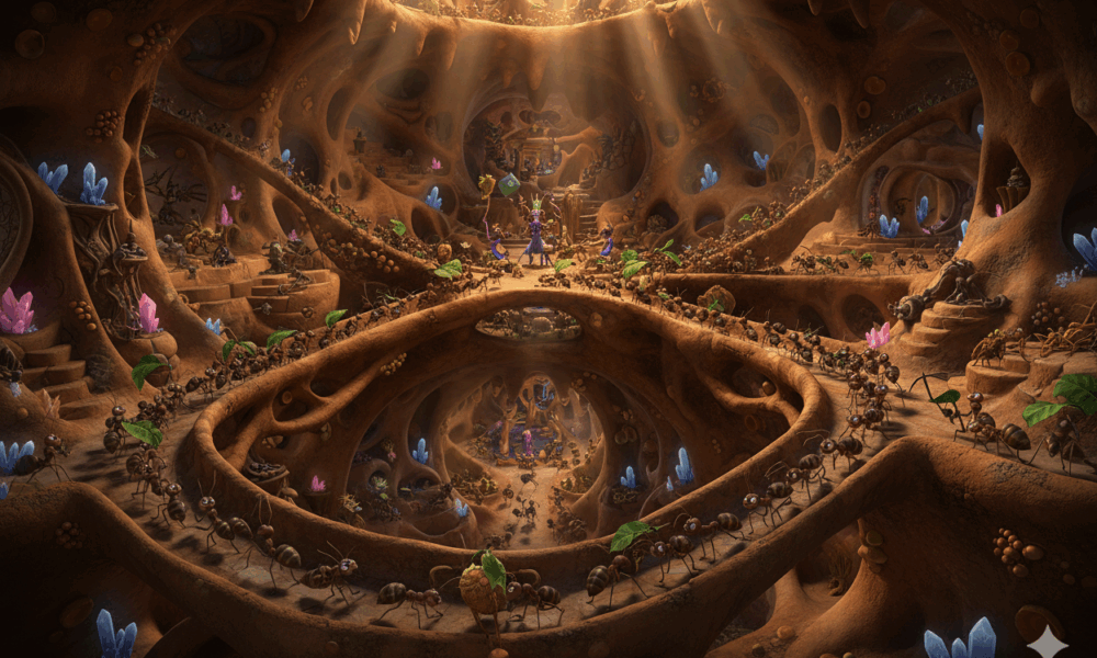 Scène fourmilliere dans le film Fourmiz