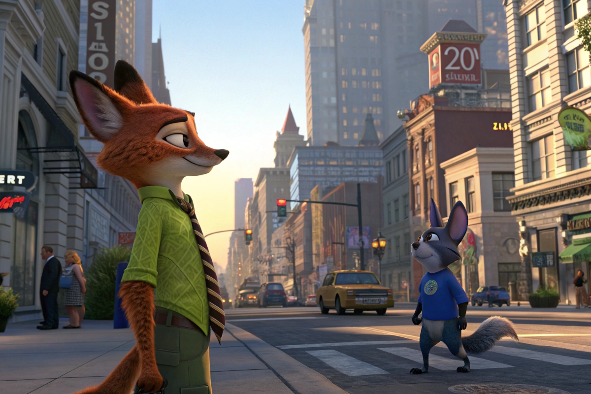 Ilustration similaire à l'univers de Zootopie 2