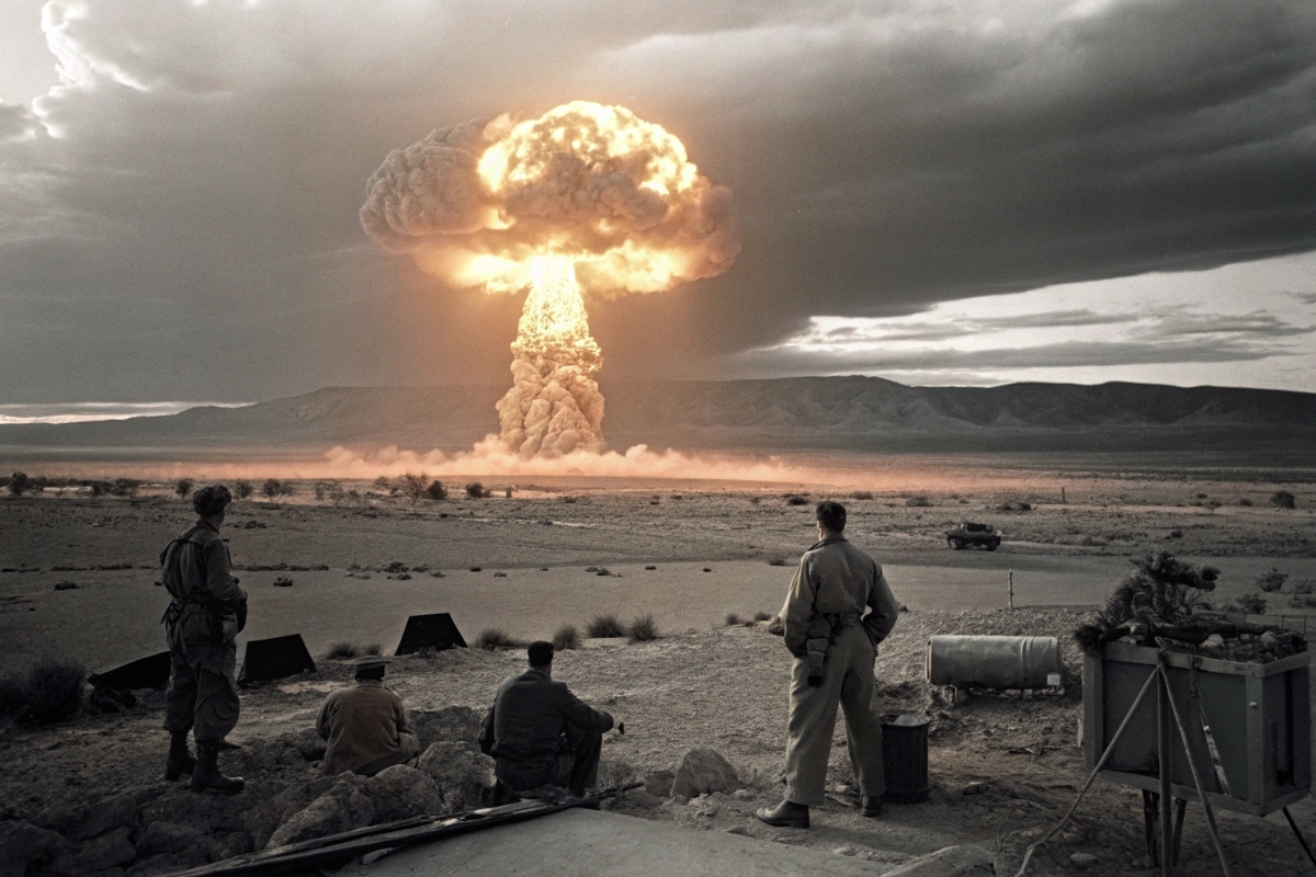 Scène d’une explosion atomique comme dans le film Oppenheimer