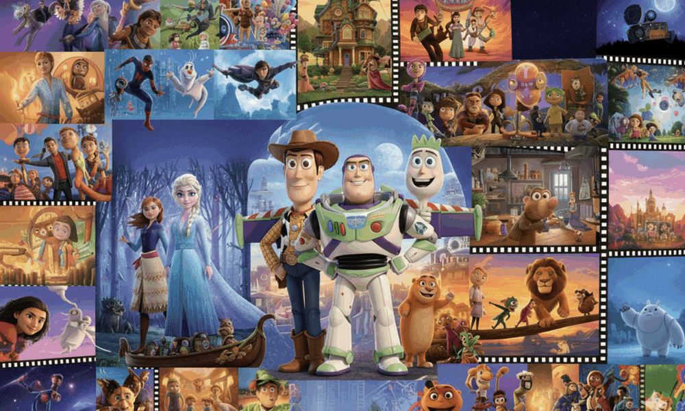 Collage de plusieurs films d’animation