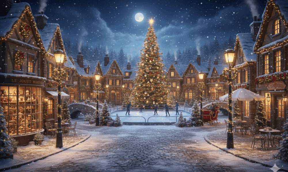 Décor féerique d’un film de Noël