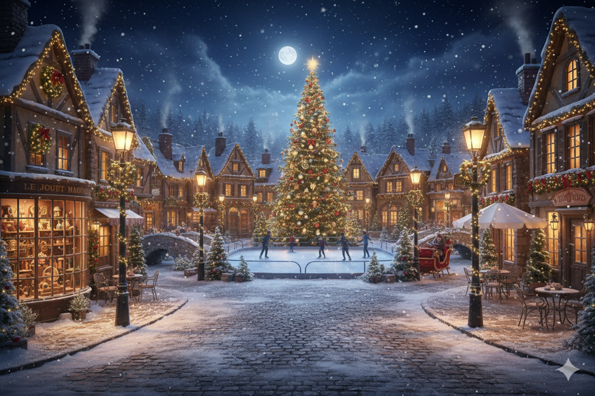 Décor féerique d’un film de Noël