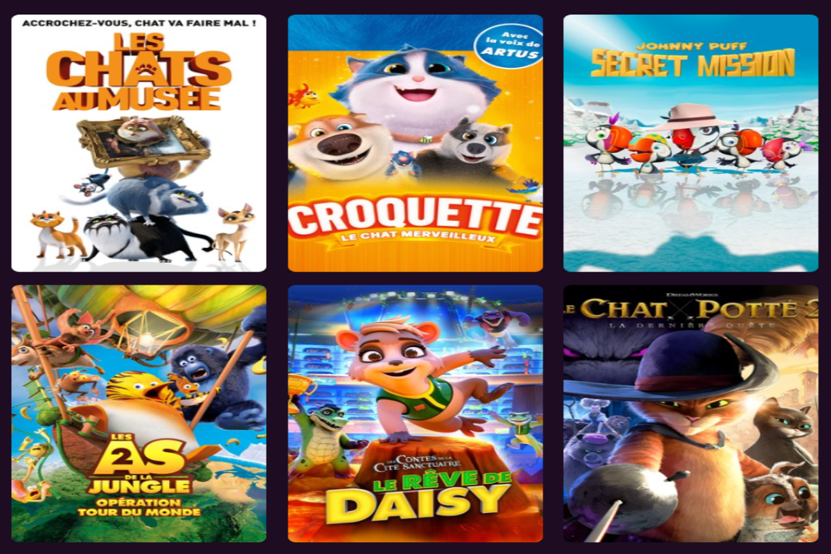 La section Explorateurs à petites pattes avec des films animaliers