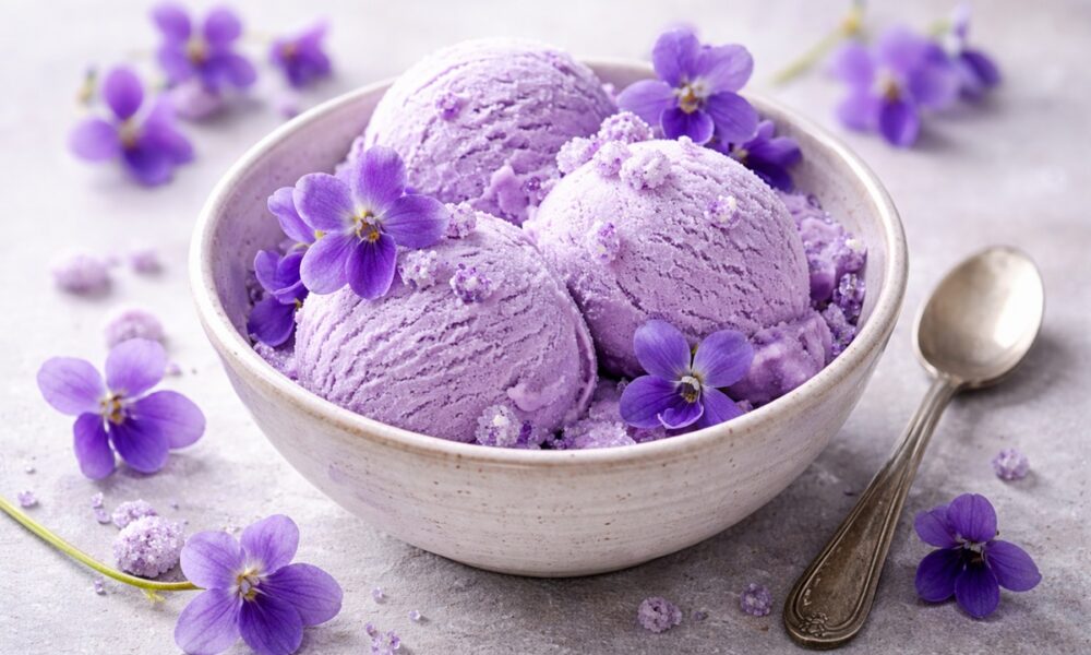 Une glace à la violette