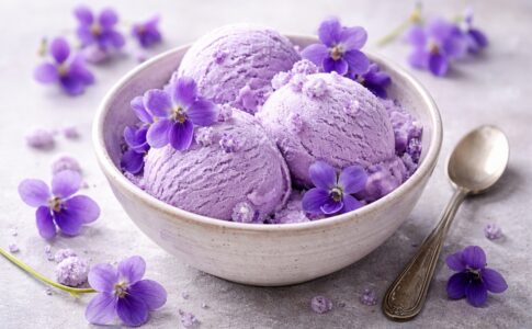 Une glace à la violette
