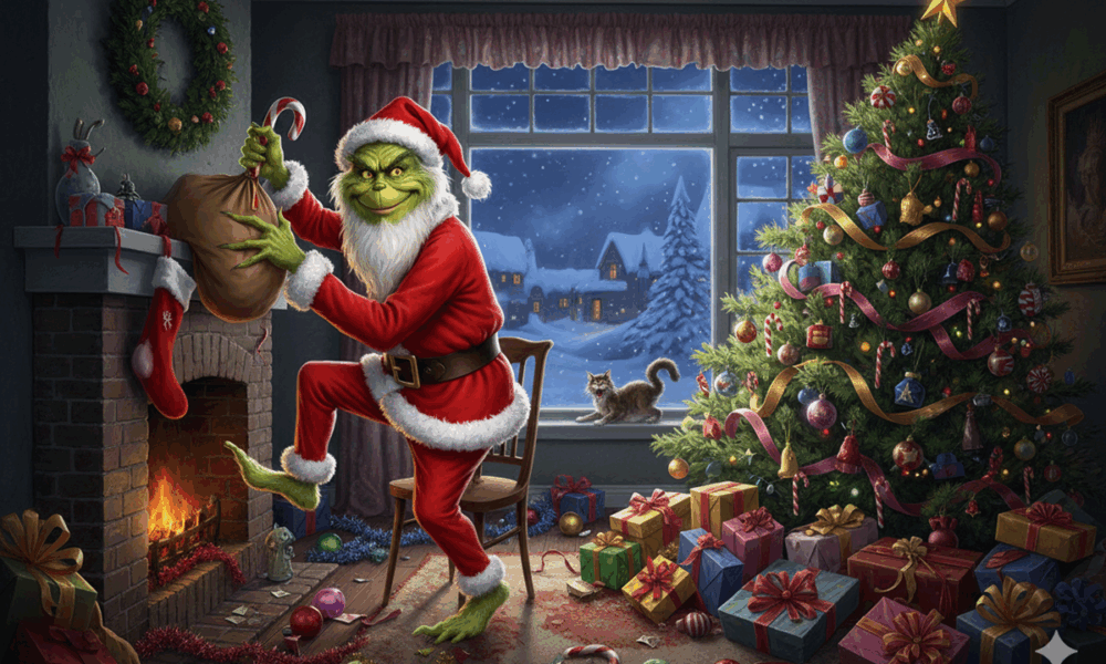 Le Grinch déguisé en Père Noël