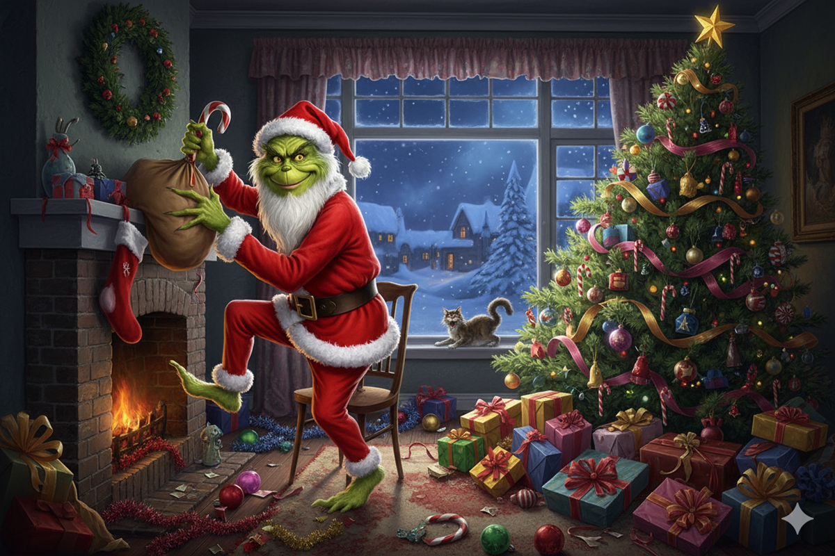 Le Grinch déguisé en Père Noël