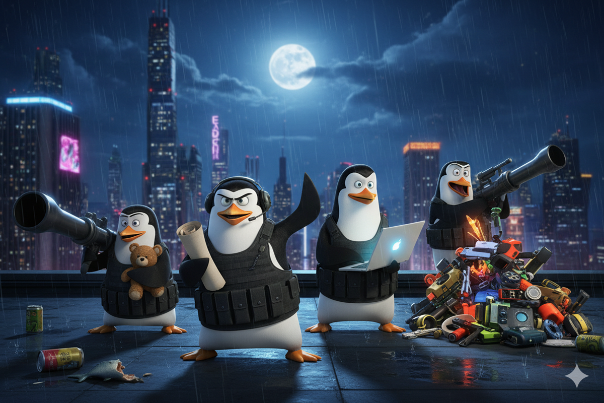 Les quatre pingouins de Madagascar 