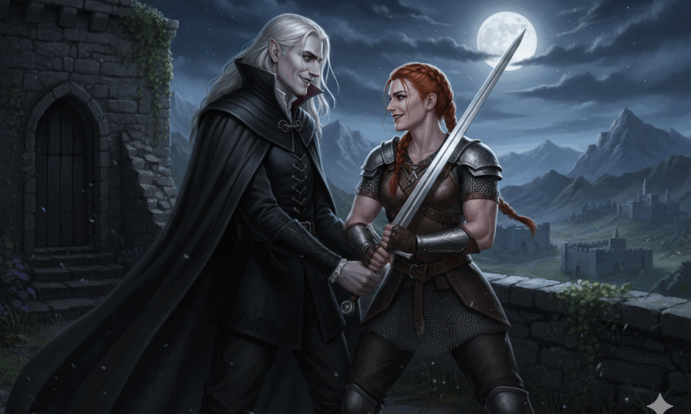 Personnages représentant Koshchey et Barbara dans Un amour de vampire