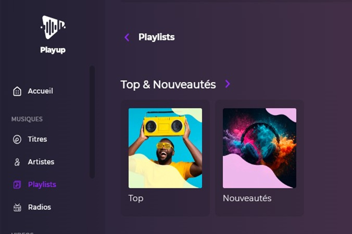 Des playlists variés sur Playup
