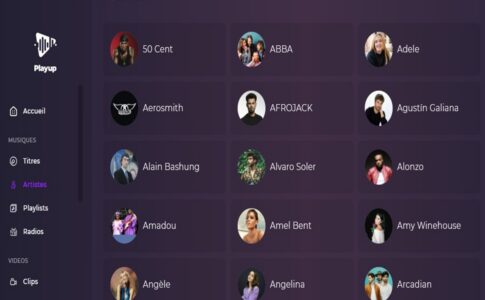 Rubrique artistes de Playup