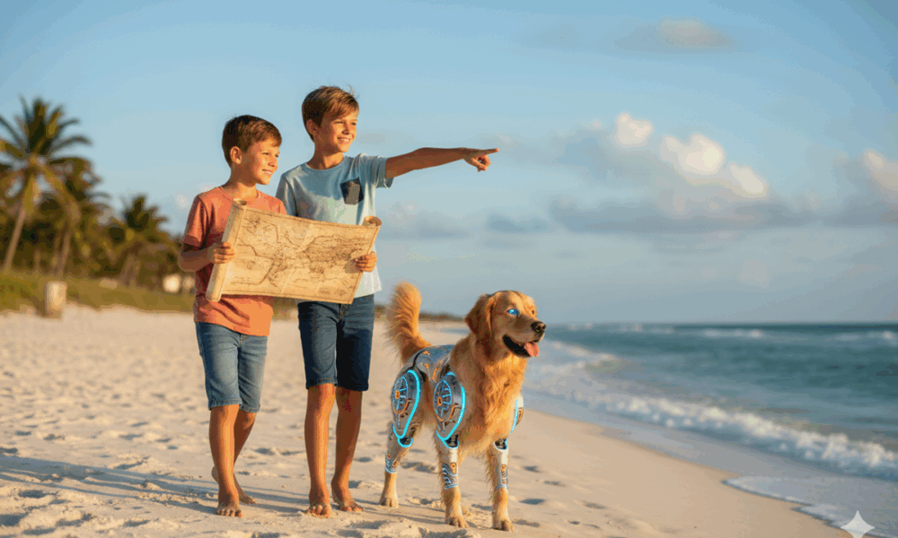 Scène représentant Les Aventures d’un Chien Bionique
