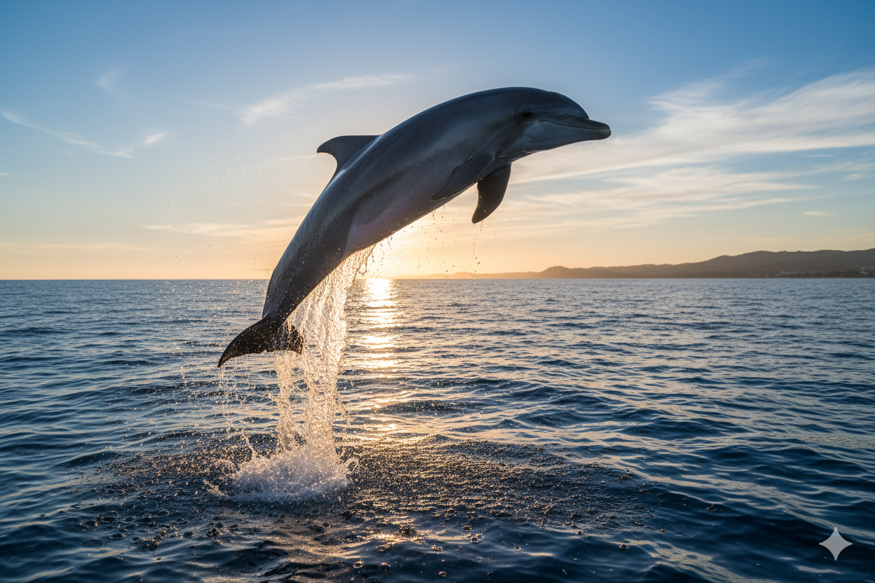 Un dauphin sautant hors de l’eau 