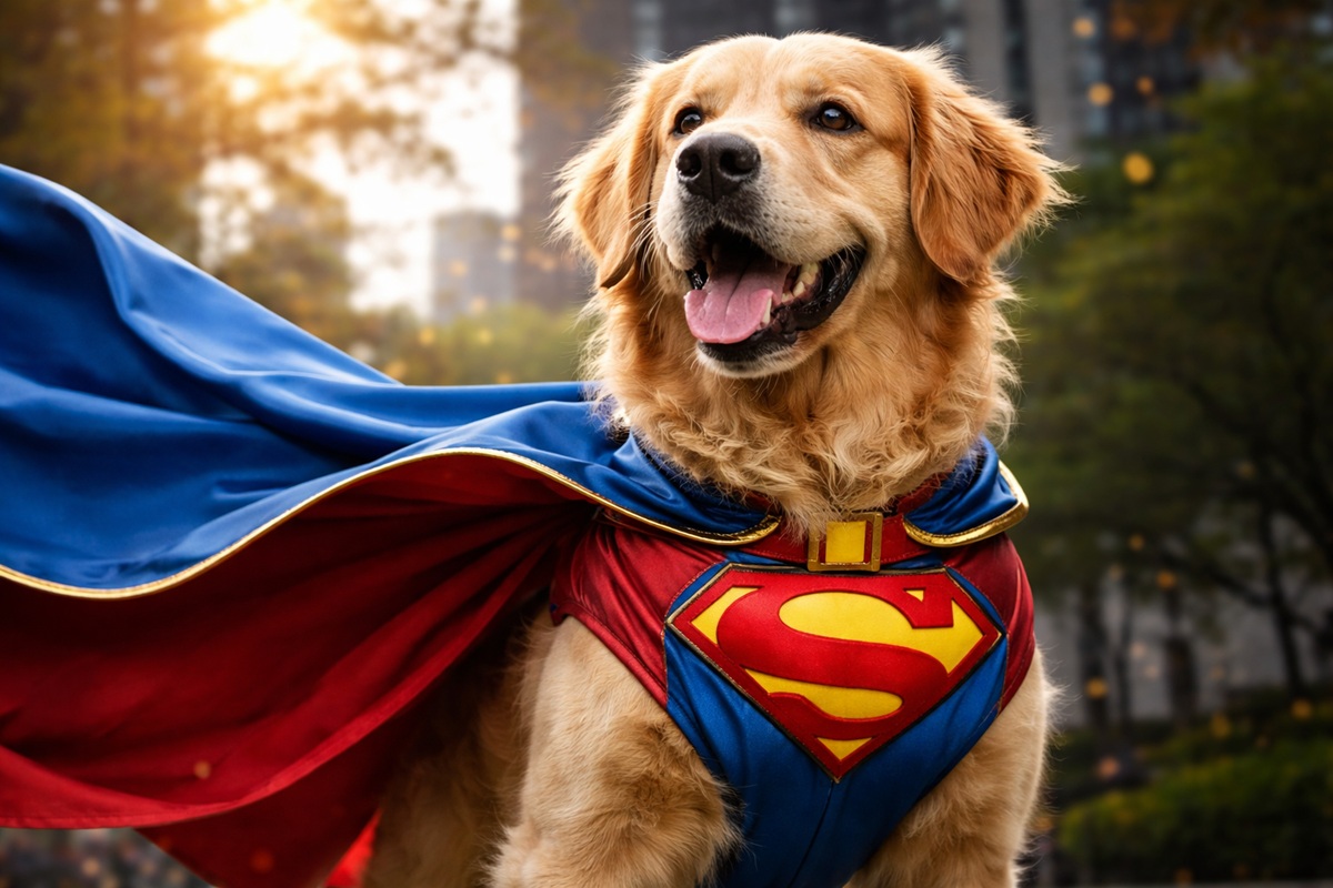 Un chien superhéros comme dans Biscuit, le chien fantastique