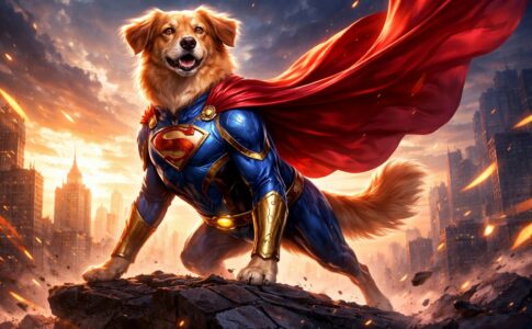 Un chien superhéros comme dans Biscuit, le chien fantastique