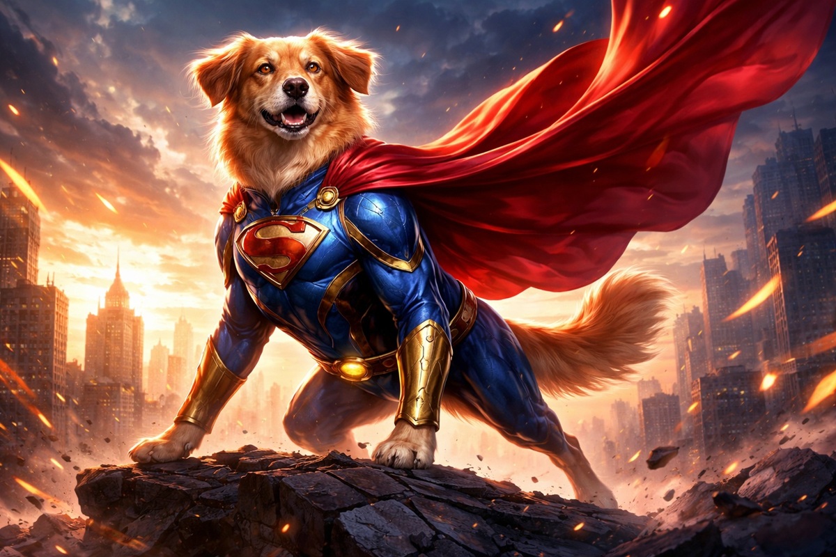 Un chien superhéros comme dans Biscuit, le chien fantastique
