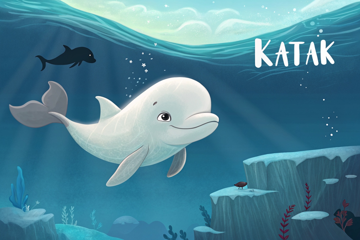 Jeune béluga sous l’océan 