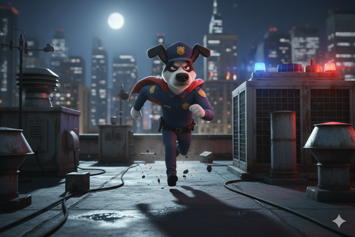 Un chien justicier comme Dog Man en mission