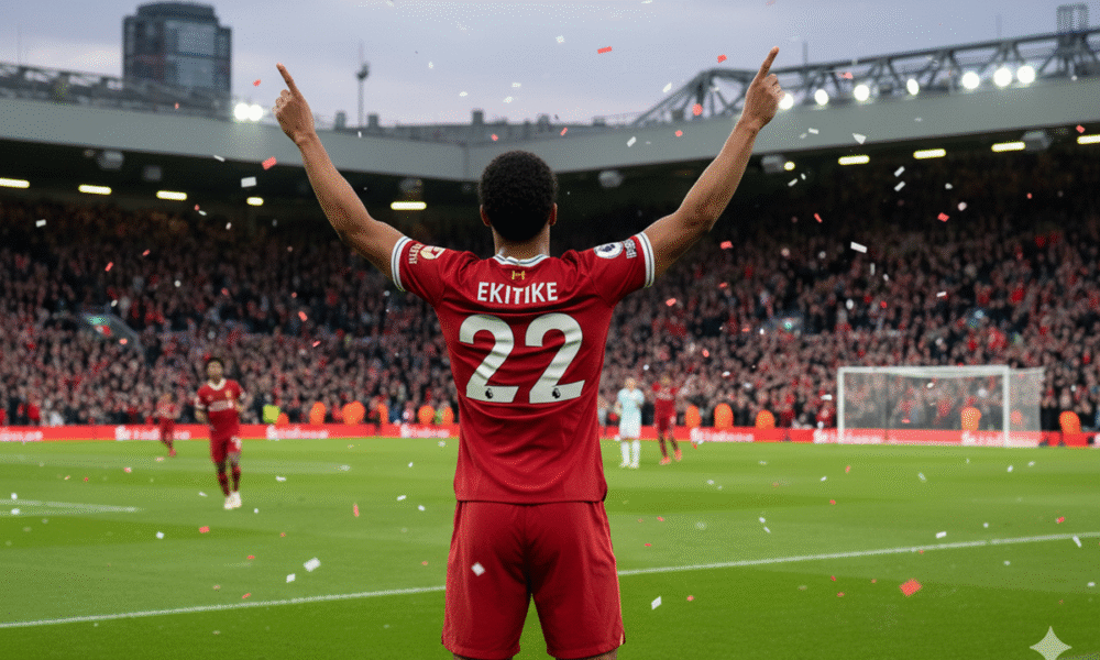 Ekitike sous le maillot des Reds