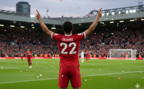 Ekitike sous le maillot des Reds