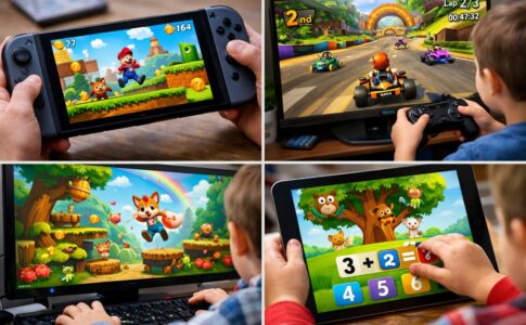 Gameplay de différents jeux vidéo pour enfants