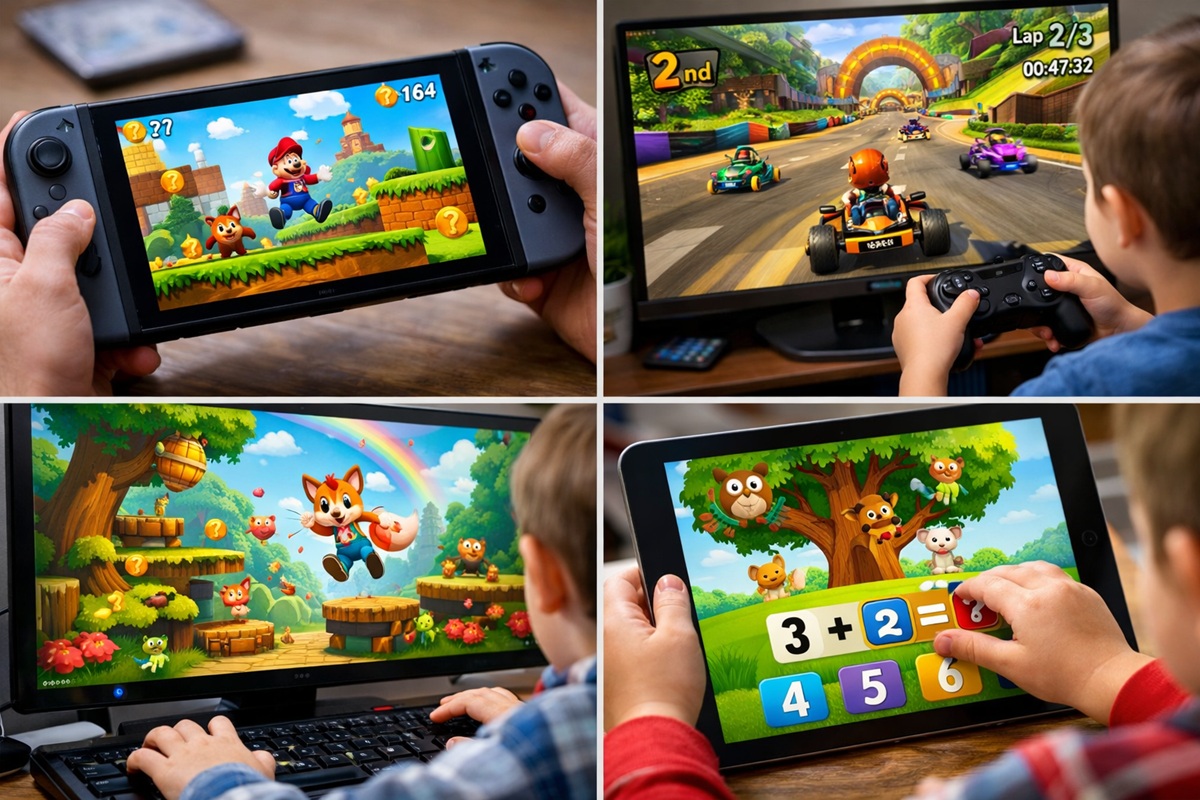 Gameplay de différents jeux vidéo pour enfants