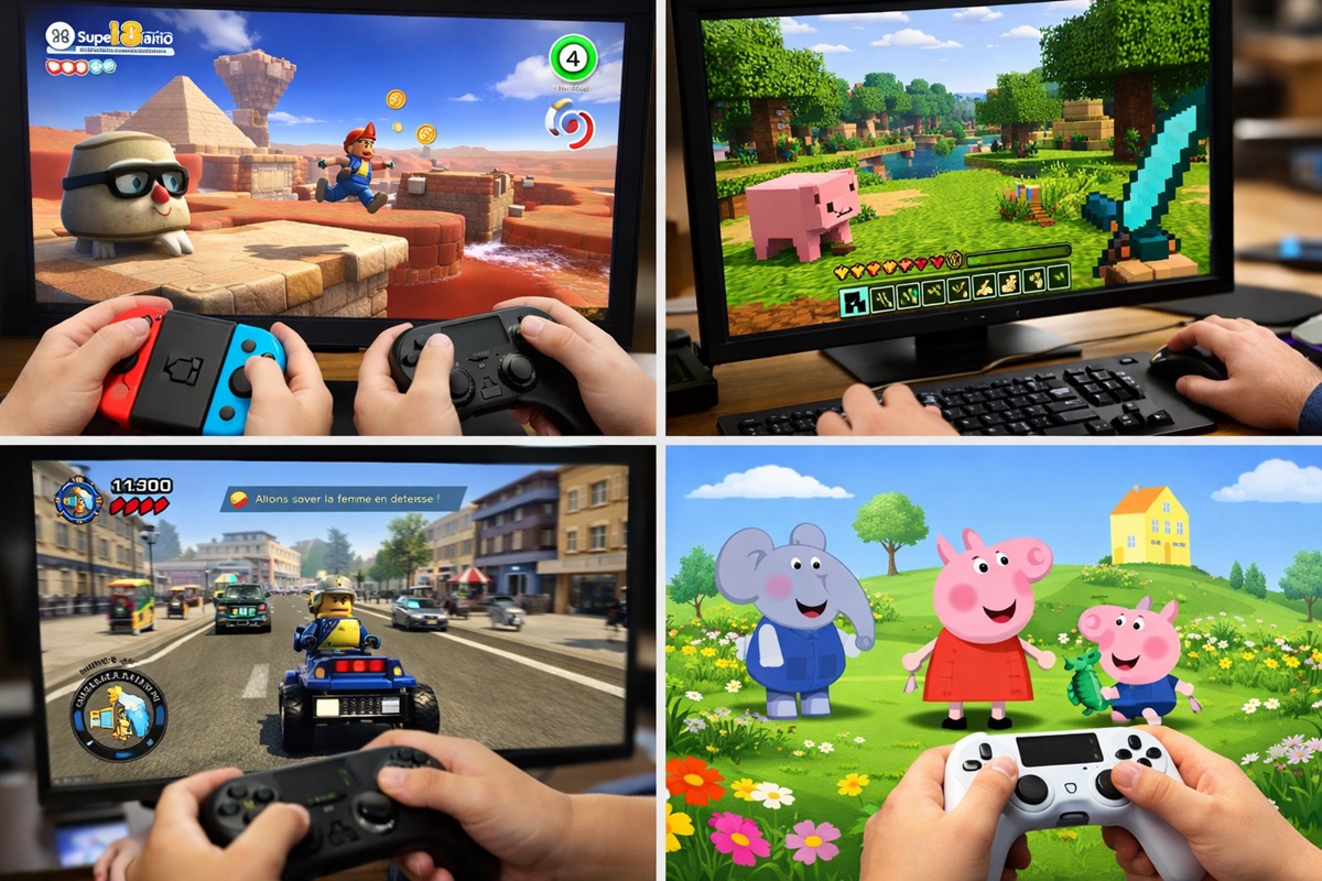 Gameplay de différents jeux vidéo pour enfants