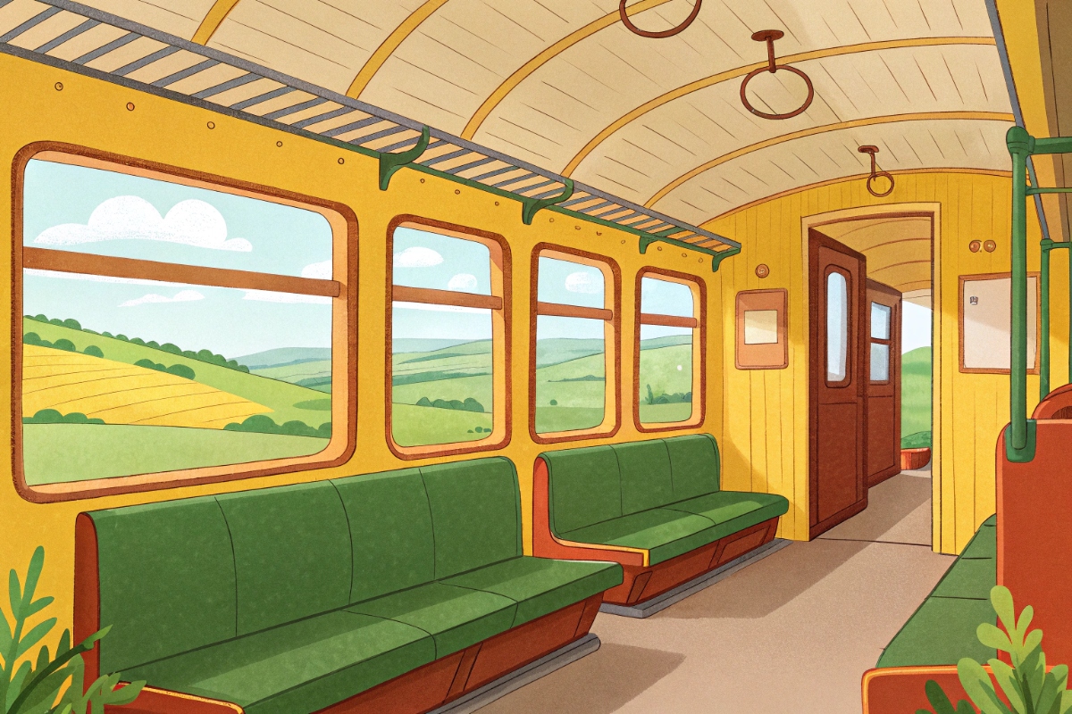 Wagon de train coloré 