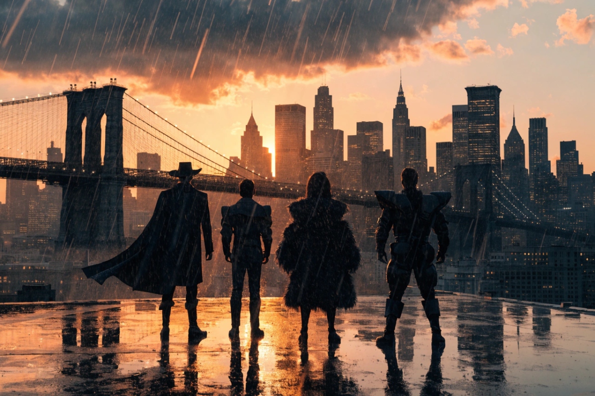 Silhouettes de super-héros 