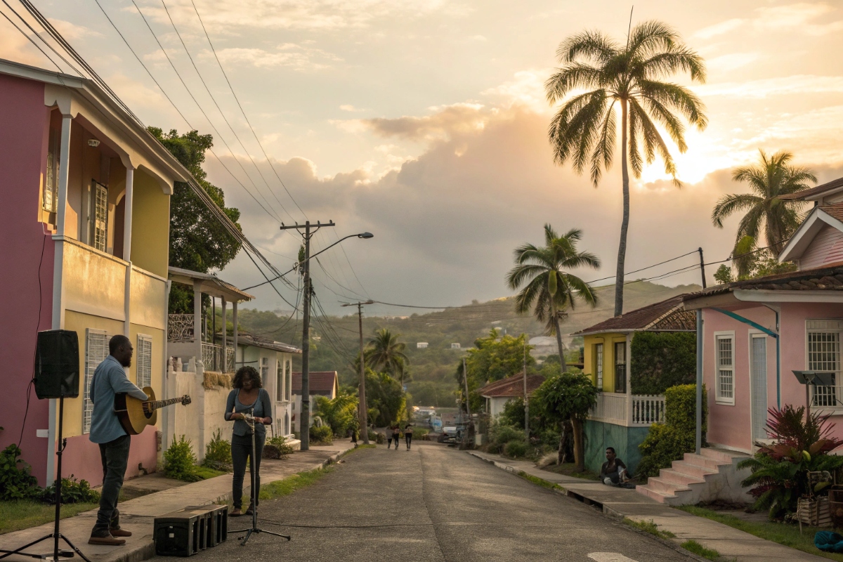 Décor urbain coloré de Kingston en Jamaïque