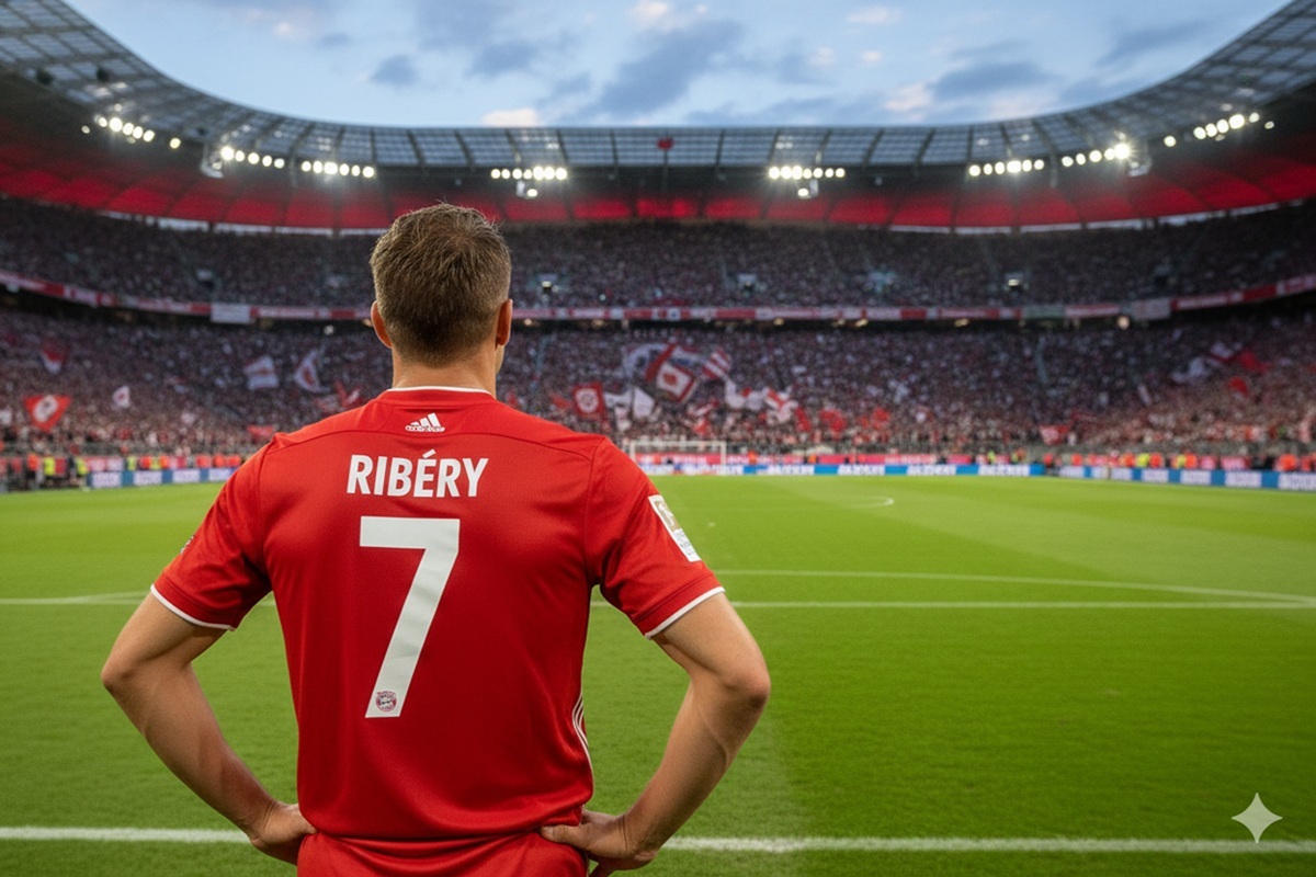 Joueur avec le maillot du Bayern Munich de Franck Ribéry