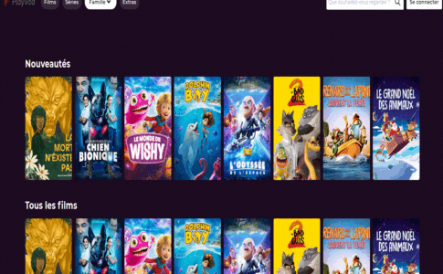 La rubrique Famille de PlayVOD