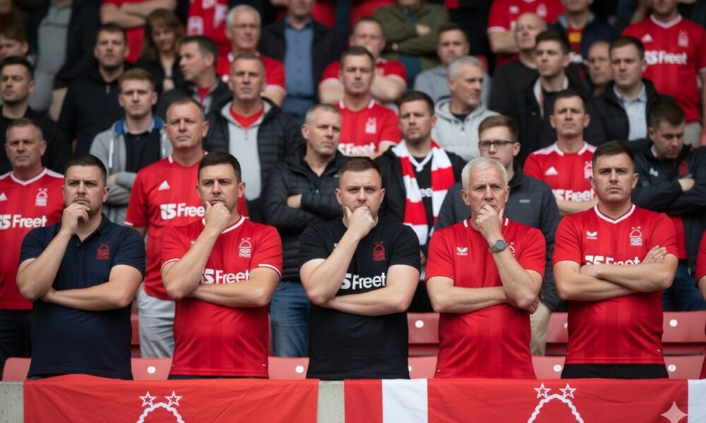 Supporteurs de Nottingham Forest pensifs
