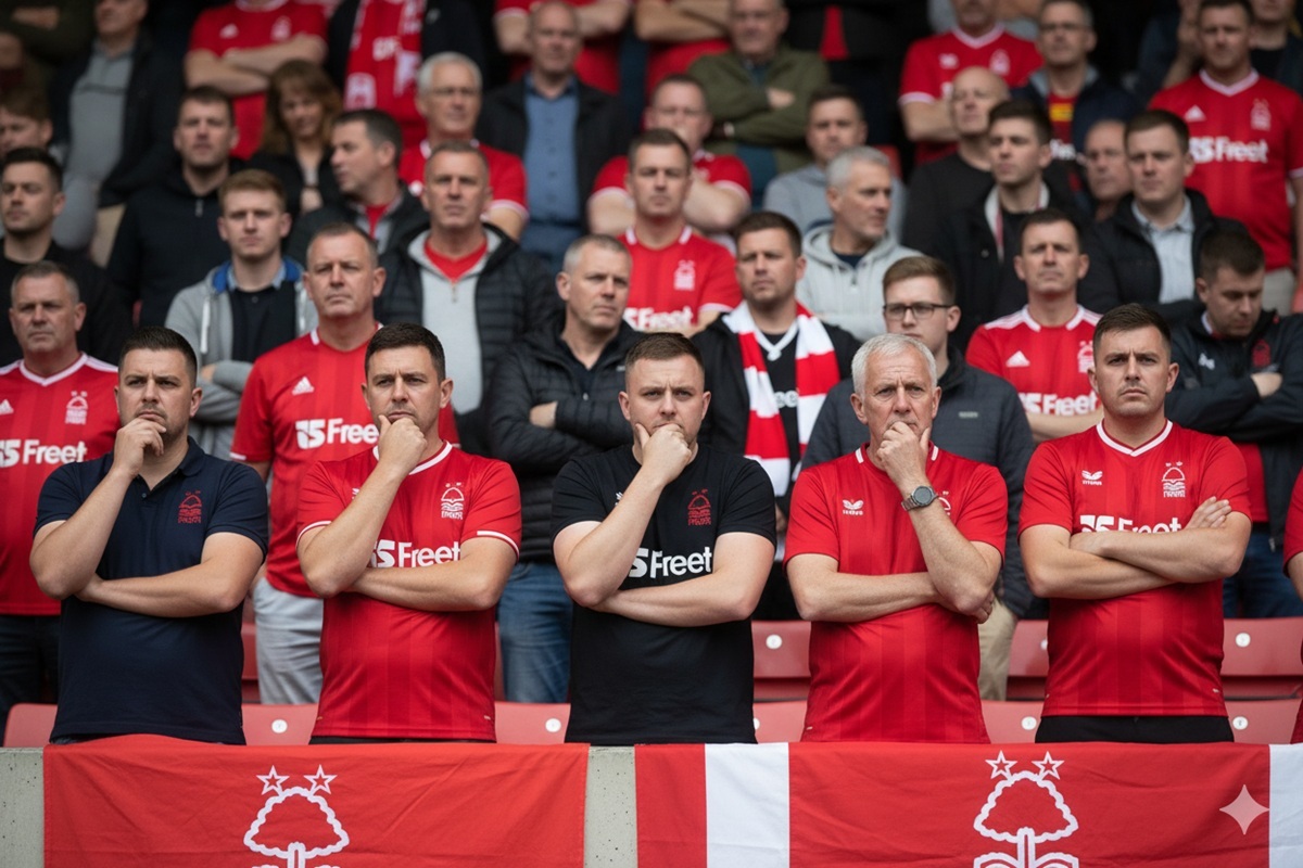 Supporteurs de Nottingham Forest pensifs