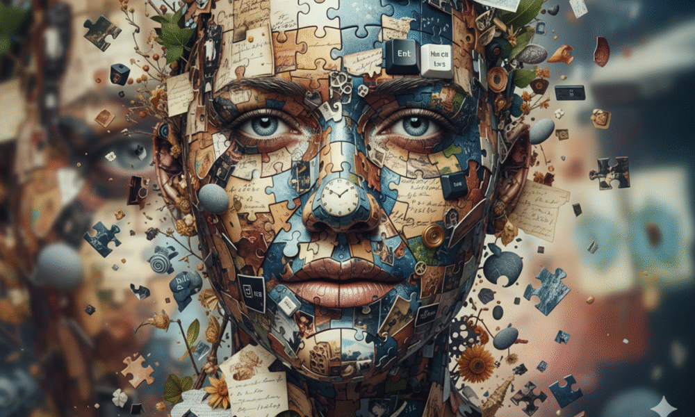 Une mosaïque complexe et colorée représentant le film Piece by Piece